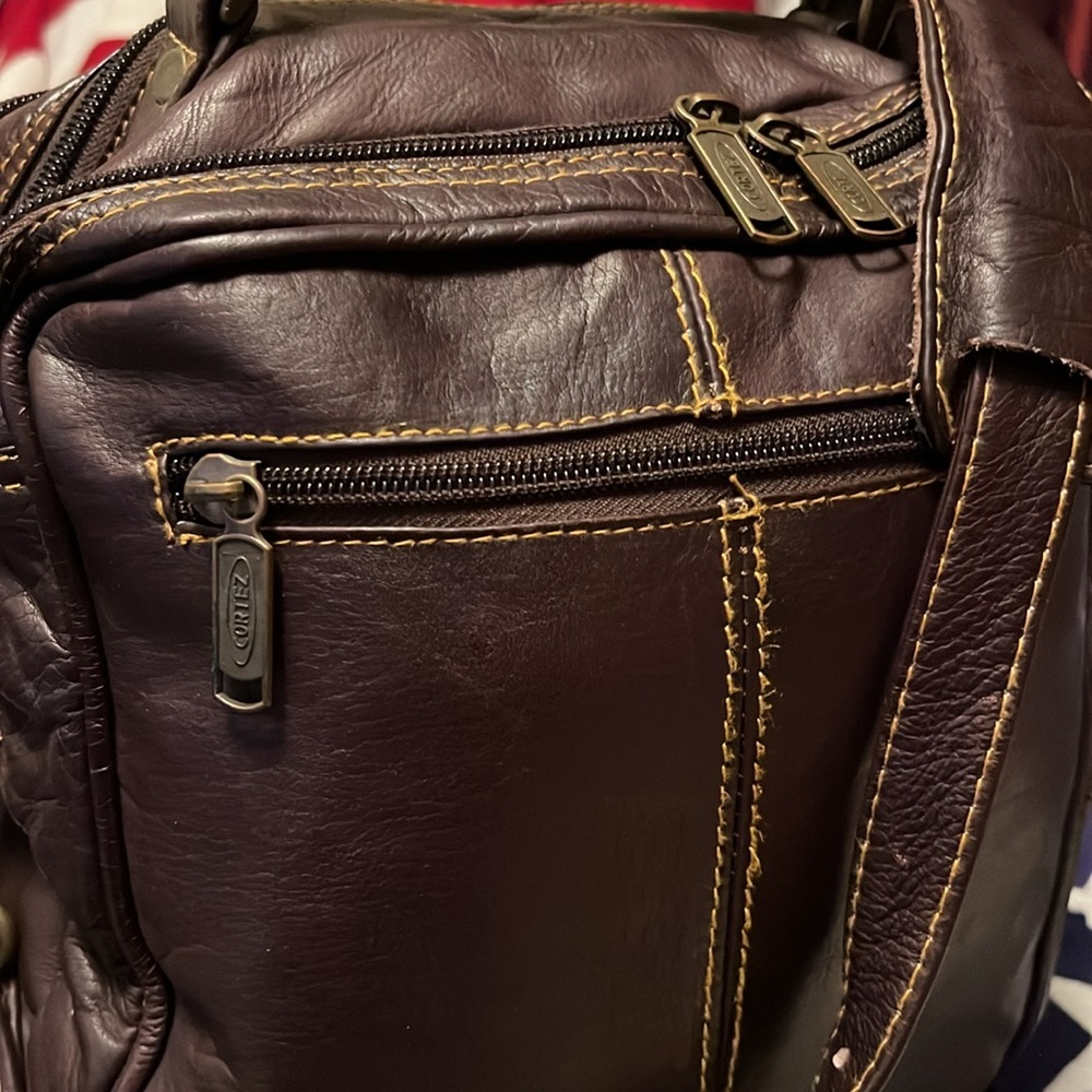 Vintage Brown Leather Unisex Bag - Picture 4 of 13